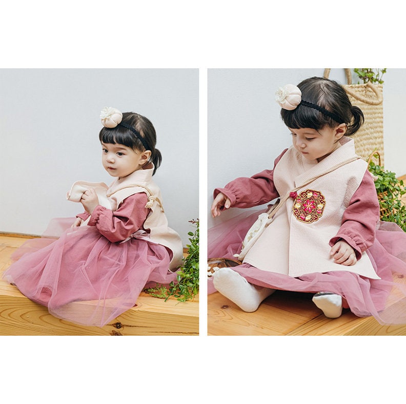 Blake Traditional Korean Everyday Wear Daily Cotton Dress Hanbok for Girls