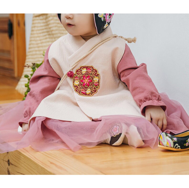 Blake Traditional Korean Everyday Wear Daily Cotton Dress Hanbok for Girls