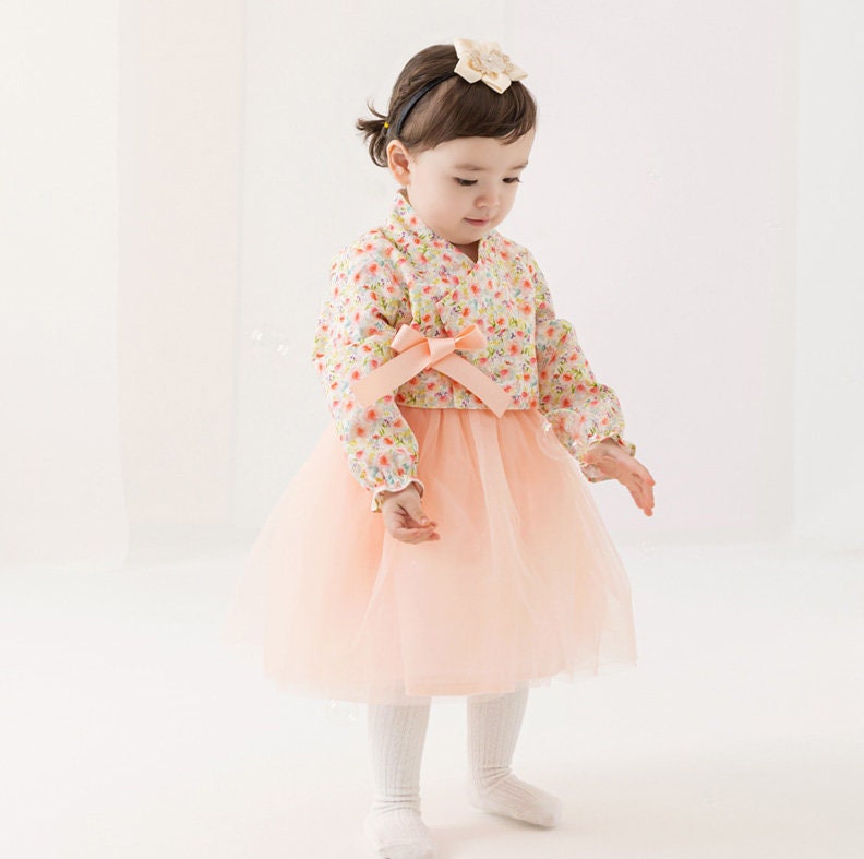 Lyla Traditional Korean Everyday Wear Daily Cotton Dress Hanbok for Girls