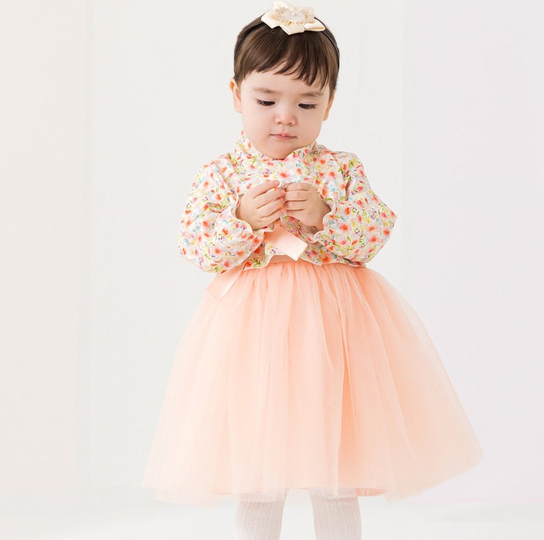 Lyla Traditional Korean Everyday Wear Daily Cotton Dress Hanbok for Girls