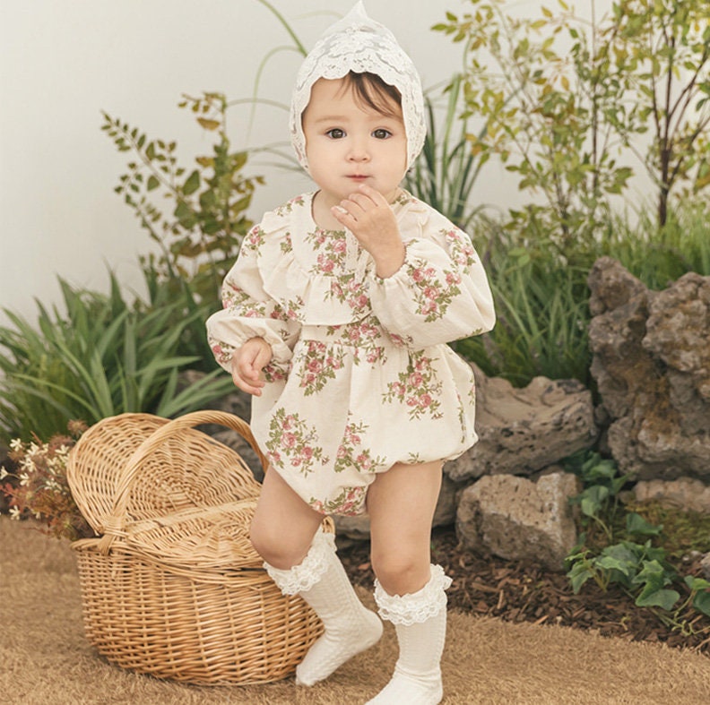 Rosie Organic Cotton Ruffle Floral Bodysuit