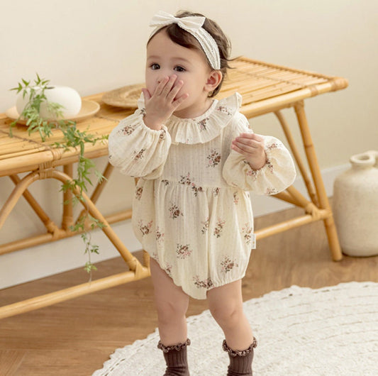 Skye Organic Cotton Ruffle Floral Bodysuit