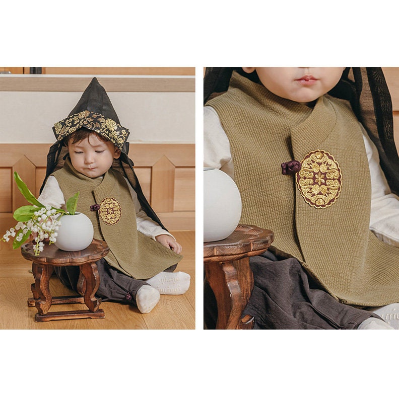 Charles Traditional Korean Everyday Wear Daily Cotton Hanbok for Baby Boys