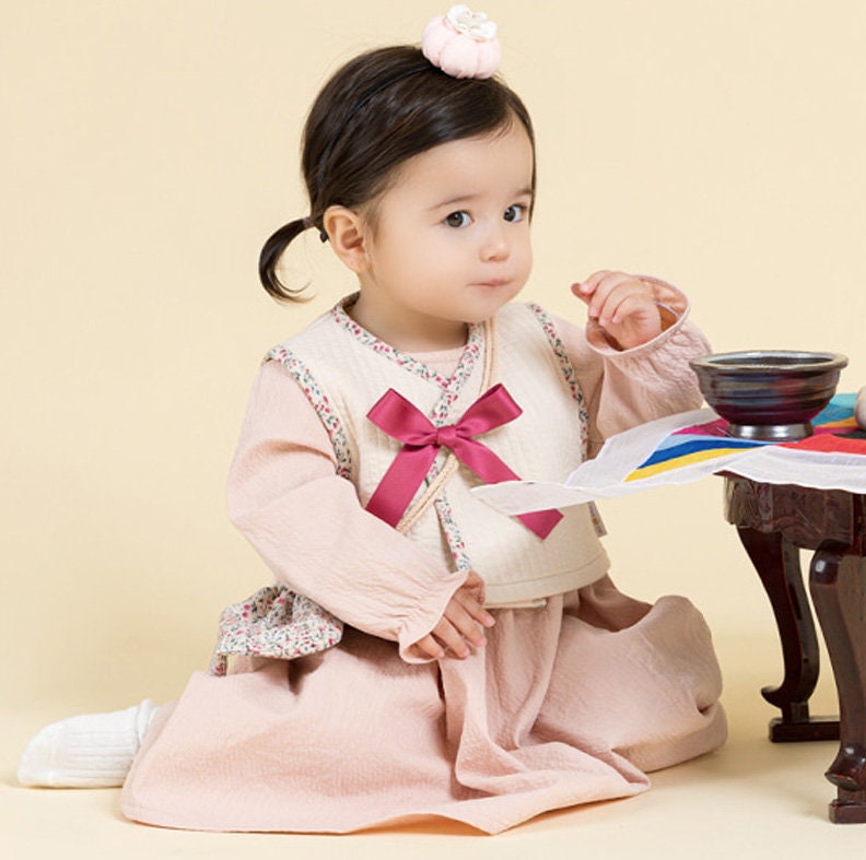 Ada Traditional Korean Everyday Wear Daily Cotton Dress Hanbok for Girls