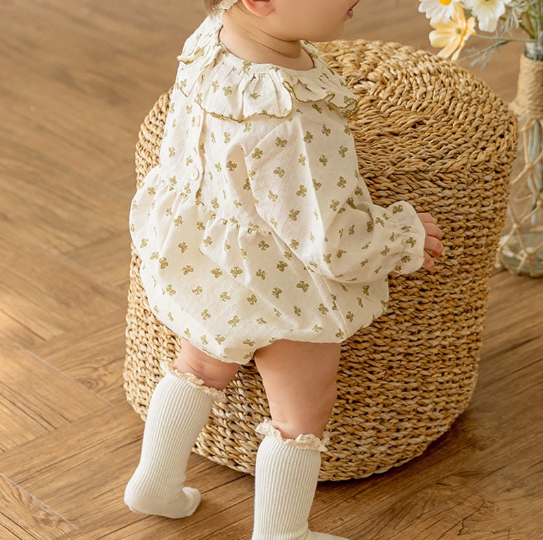 Olivia Organic Cotton Ruffle Baby Bodysuit