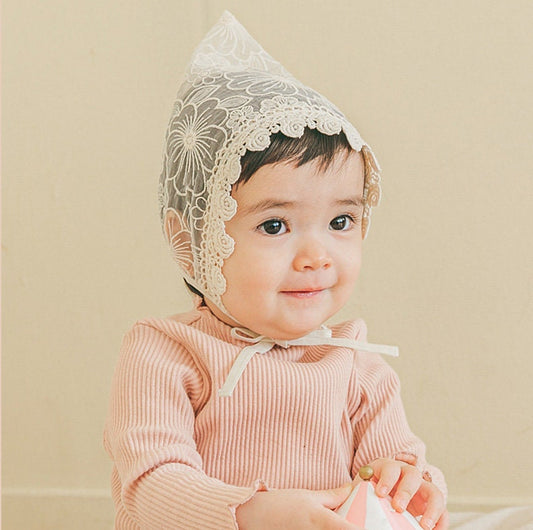 Noel Lace Hat Bonnet for Baby Girl